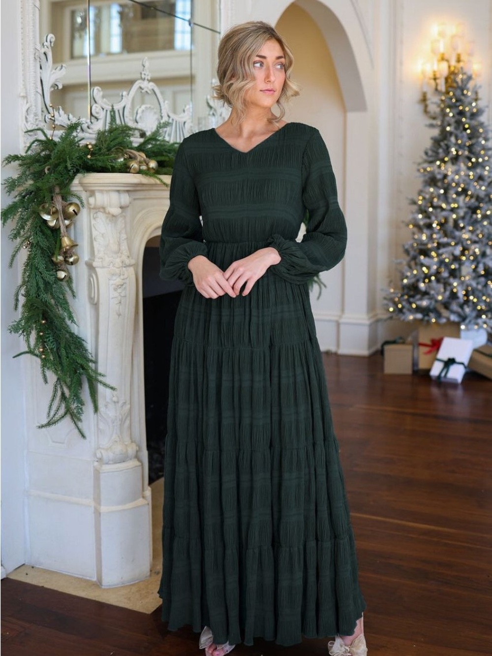 NWT Dainty Jewells Just One Twirl Maxi Dress Emerald Sz Large